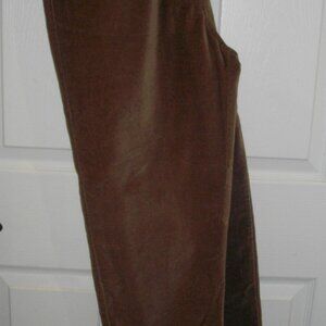 Chadwick's 100% cotton womens cocoa brown pant, velvet look, size 12 Petite